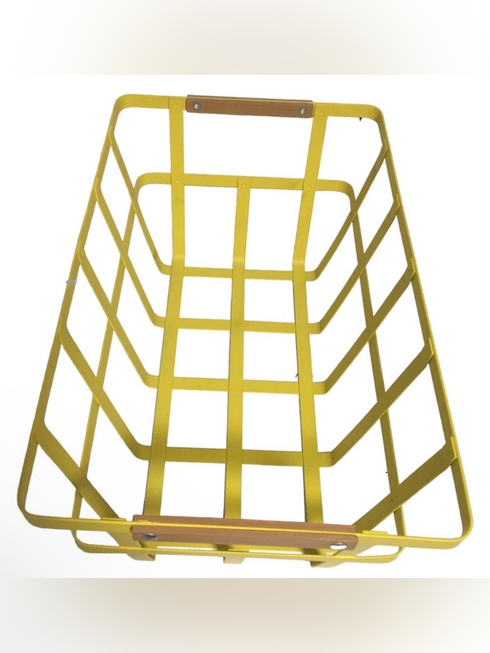 Yellow metal basket wood handle accents 8.5X6.5X14 Spring Shop Hobby Lob…